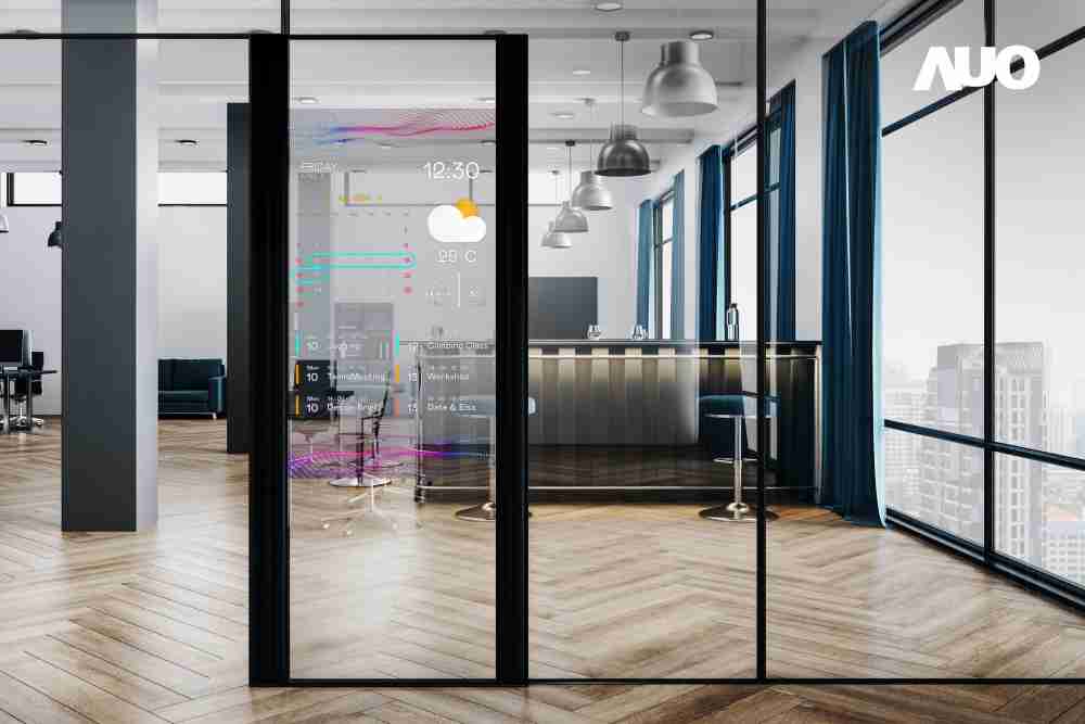 60吋Micro LED透明窗屏显示器，，，可依需求调整并延伸应用于不同场域，，，，包括汽车侧窗或家庭玄关、、智慧橱窗、、商业展示等面向，，，提供丰富的信息娱乐内容